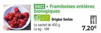 Thiriet Framboises entières biologiques offre