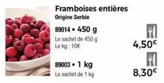 Thiriet Framboises entières offre