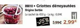 Griottes dénoyautées