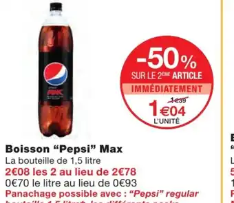 Monoprix Boisson Pepsi Max offre
