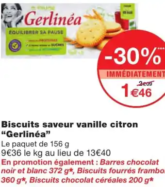 Monoprix Biscuits saveur vanille citron Gerlinéa offre