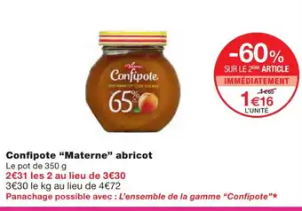 Monoprix Confipote Materne abricot offre