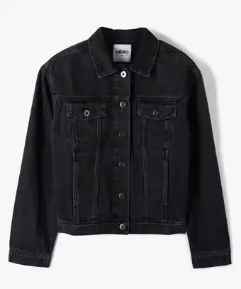 Veste fille en jean avec marques d'usures