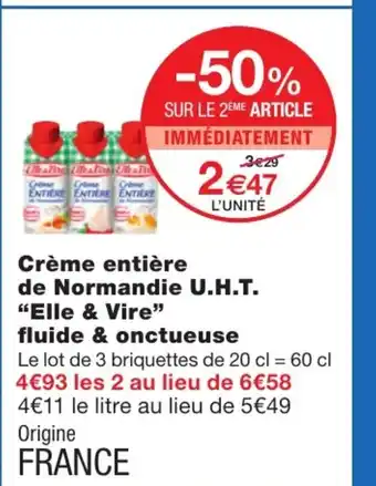 Monoprix Crème entière de Normandie offre
