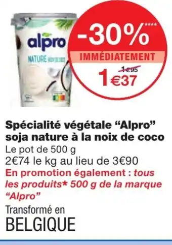 Monoprix Spécialité végétale Alpro soja nature offre