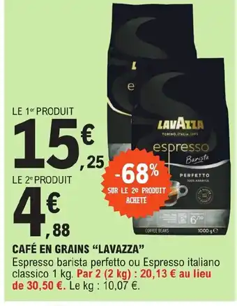 E.Leclerc CAFÉ EN GRAINS "LAVAZZA" offre