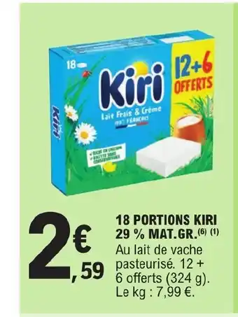 E.Leclerc 18 PORTIONS KIRI 29% MAT.GR.(6) (1) offre