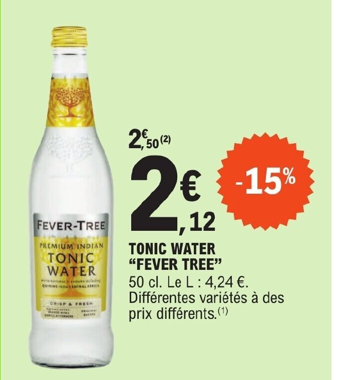 Promo TONIC WATER "FEVER TREE" chez E.Leclerc