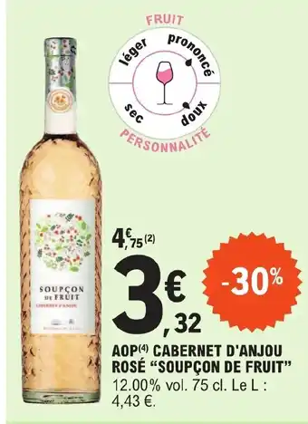 E.Leclerc AOP (4) CABERNET D'ANJOU ROSÉ "SOUPÇON DE FRUIT" offre