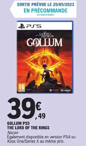 E.Leclerc GOLLUM PS5 THE LORD OF THE RINGS Nacon offre