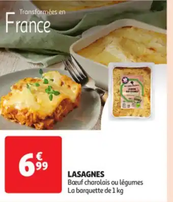 Auchan LASAGNES Boeuf charolais ou légumes offre