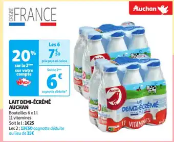Auchan LAIT DEMI-ÉCRÉMÉ AUCHAN offre