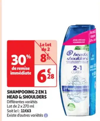 Auchan SHAMPOOING 2 EN 1 HEAD & SHOULDERS offre