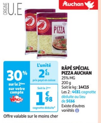 Auchan RÂPÉ SPÉCIAL PIZZA AUCHAN offre