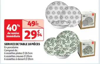 Auchan SERVICE DE TABLE 18 PIÈCES offre