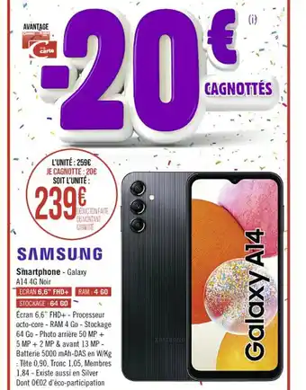 SAMSUNG Smartphone - Galaxy A14 4G Noir