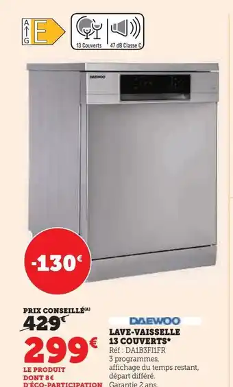 Super U Lave-vaisselle 13 couverts offre