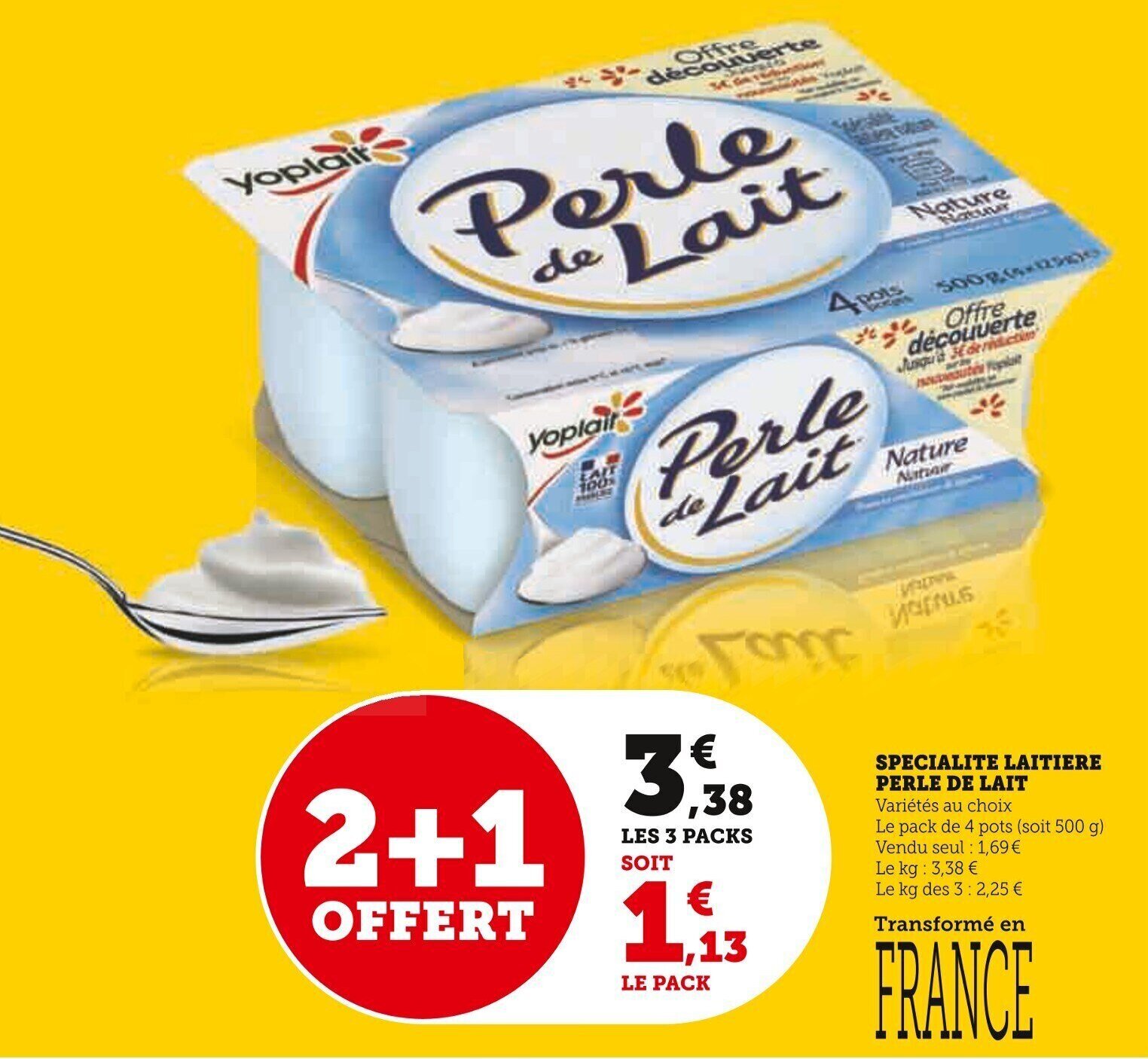 Super U SPECIALITE LAITIERE PERLE DE LAIT offre