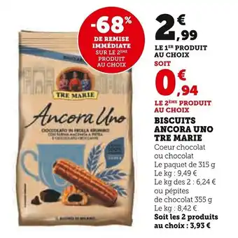 Super U BISCUITS ANCORA UNO TRE MARIE offre