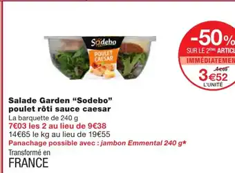 Monoprix Salade Garden Sodebo offre