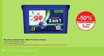 Monoprix Lessive capsules 3en1 Skip Fraicheur intense offre