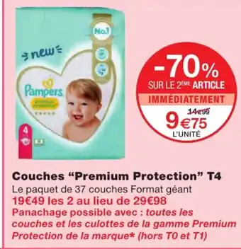 Monoprix Couches Premium Protection T4 offre