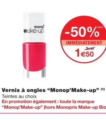 Monoprix Vernis à ongles Monop'Make-Up offre
