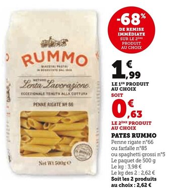 Super U PATES RUMMO offre