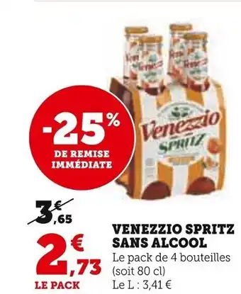 Super U VENEZZIO SPRITZ SANS ALCOOL offre