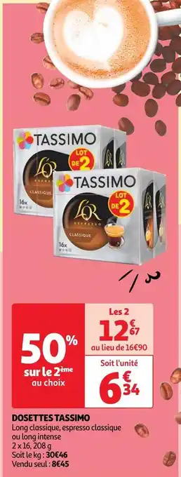 Auchan Tassimo dosettes offre