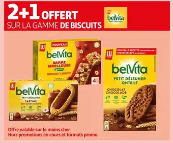 Auchan Lu 2+1 offert sur la gamme de biscuits belvita offre