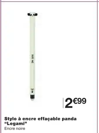 Monoprix Stylo à encre effaçable panda Legami offre