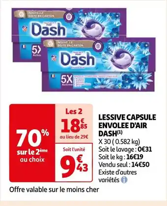Auchan Dash lessive capsule envolee d'air(1) offre