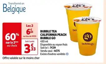 Auchan Bubble go bubble tea california peach offre