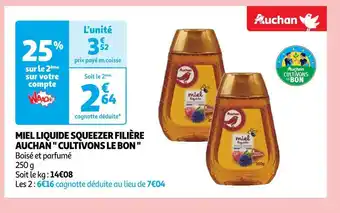 Auchan Filière auchan cultivons le bon miel liquide squeezer offre