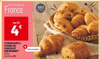 Auchan Supermarché 5 croissants + 5 pains au chocolat pur beurre offre
