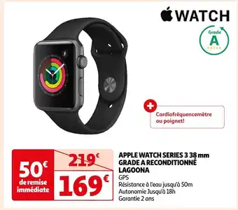 Auchan Apple watch apple watch series 3 38 mm grade a reconditionné lagoona offre