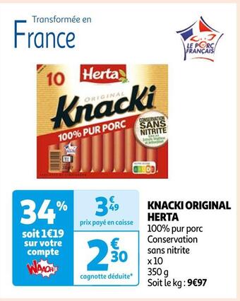 Auchan Herta knacki original offre