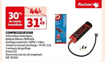 Auchan Auchan compresseur d'air offre