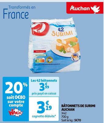 Auchan Auchan bâtonnets de surimi offre