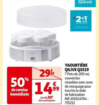 Auchan Supermarché Qilive yaourtière qilive q5519 offre