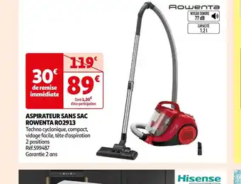 Auchan Rowenta aspirateur sans sac ro2913 offre