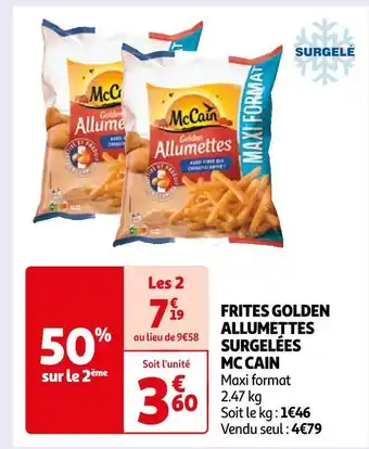 Auchan Mc cain frites golden allumettes surgelées offre