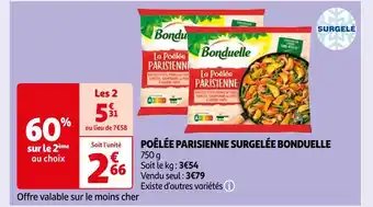 Auchan Bonduelle poêlée parisienne surgelée offre