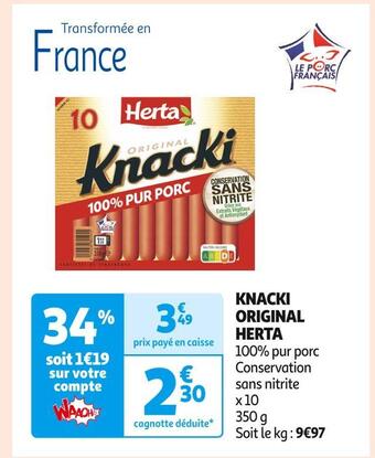 Auchan Supermarché Herta knacki original offre