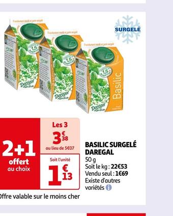 Auchan Daregal basilic surgelé offre