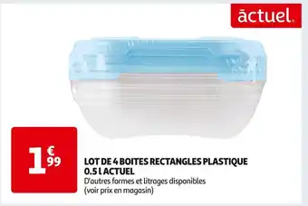 Auchan Supermarché Actuel lot de 4 boites rectangles plastique offre