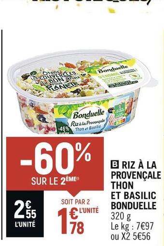 Petit Casino Bonduelle riz à la provençale thon et basilic offre