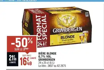 Spar Grimbergen bière blonde 6,7% vol. offre