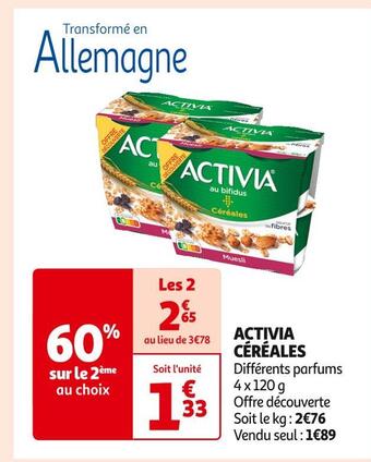 Auchan Supermarché Activia céréales offre